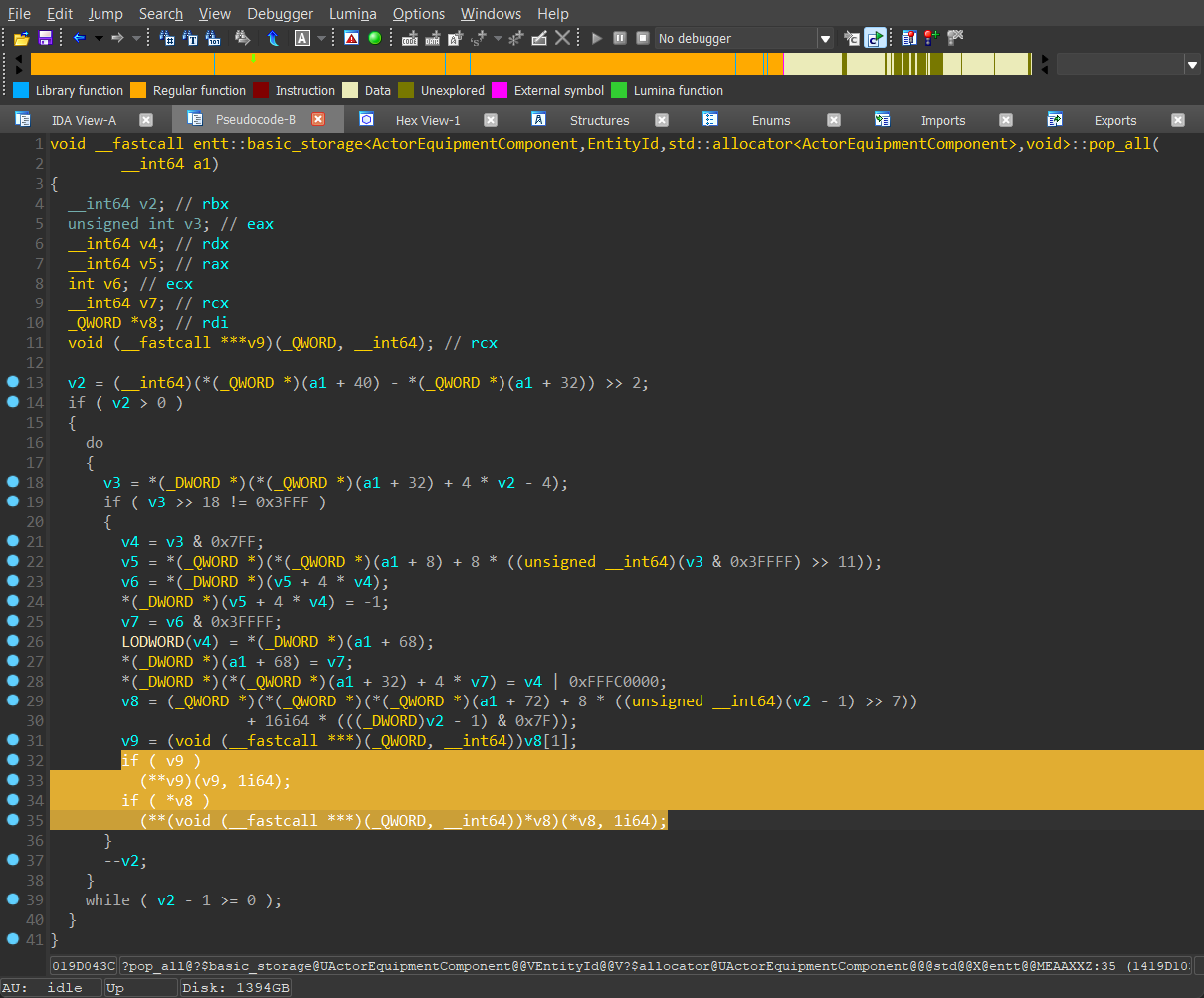 entt::basic_storage<T, EntityId>::pop_all